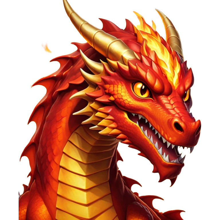 cinematic-noble-fierce-fire-dragon-portrait-emoji,-poised-and-imposing,-with-a-muscular,-scaled-body-ablaze-in-fiery-hues-of-crimson,-molten-orange,-and-molten-gold,-and-intense,-burning-eyes-that-mirror-the-heart-of-a-volcano;-rendered in detail emoji