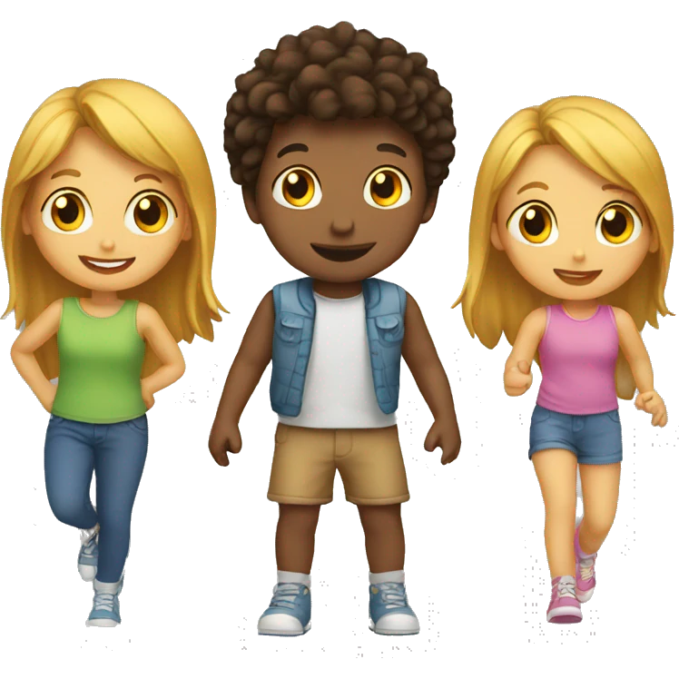three kids playing together emoji