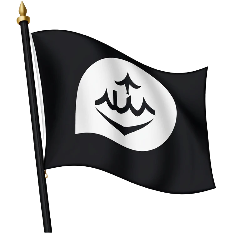 waving white flag with 'لا إله إلا الله محمد رسول الله' written in black on the fabric emoji