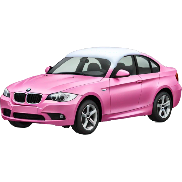 Pink car BMW with snow  emoji
