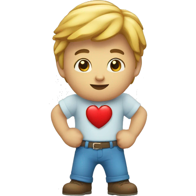 Un personnage qui met son poing sur son coeur emoji