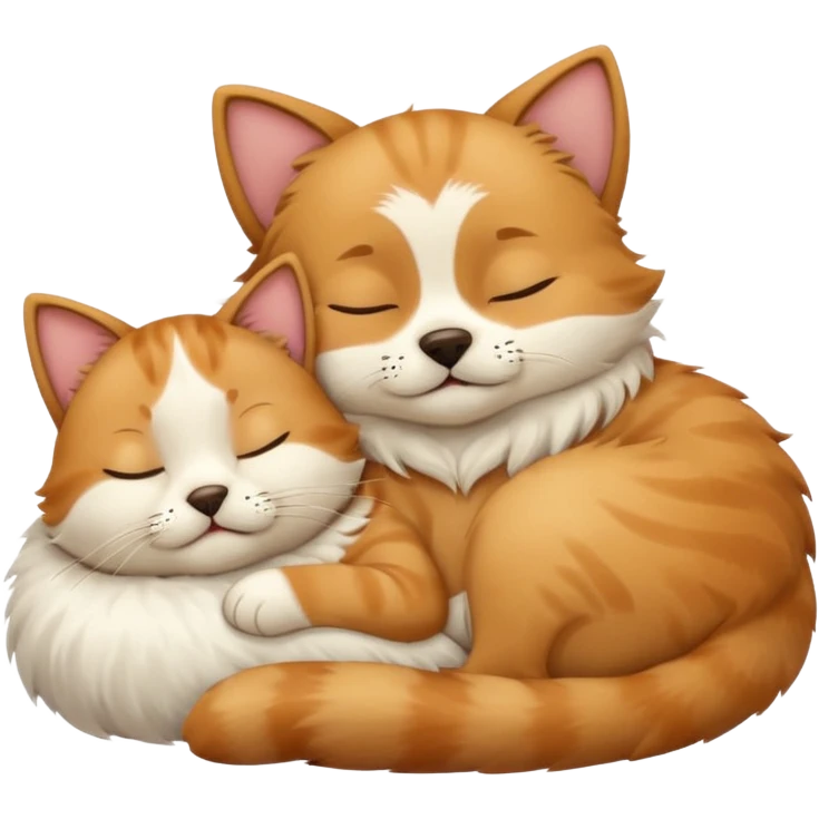 Cat and Dog sleep emoji