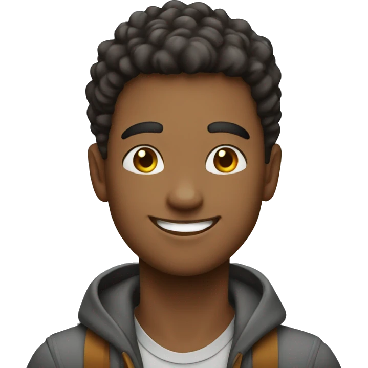 a young man happy that the weather is nice emoji