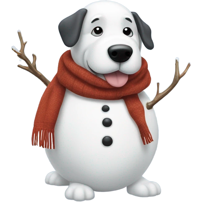 Dog snowman emoji