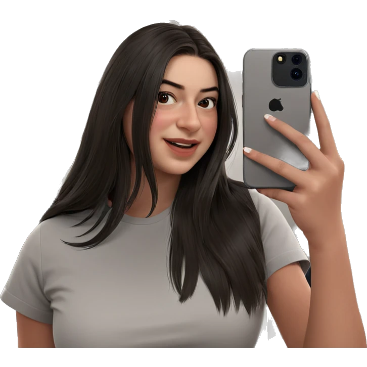 girl taking selfie indoors emoji