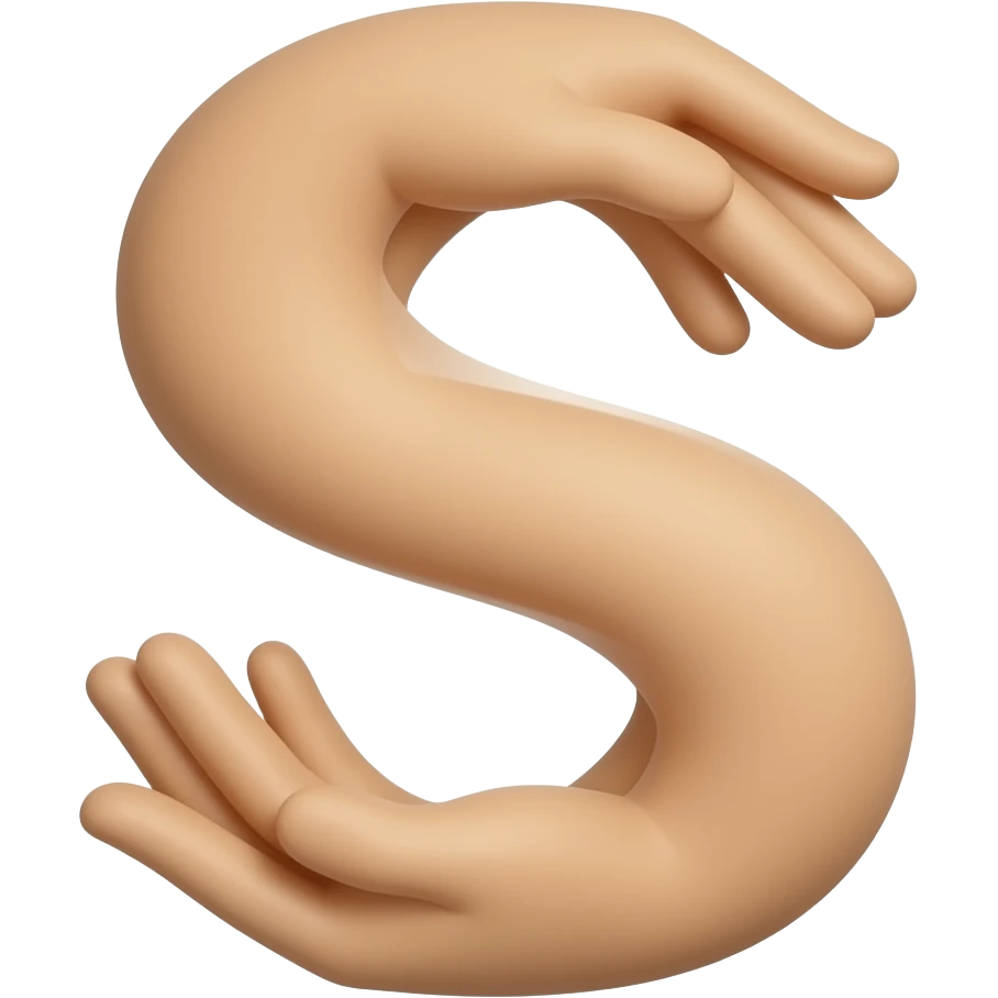 Two hands forming an s alphabet emoji