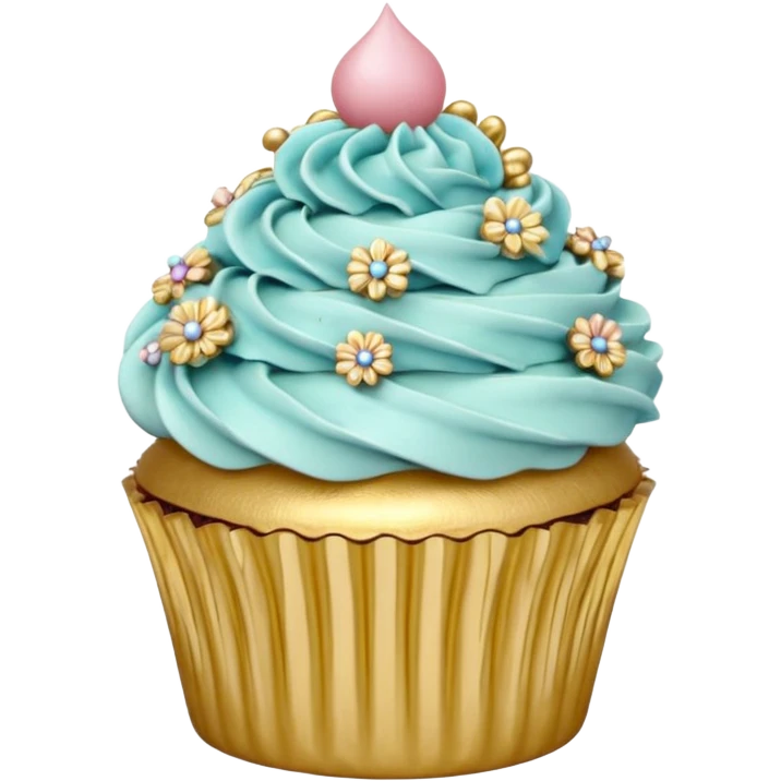 realistic, extremely detailed rococo cupcake emoji