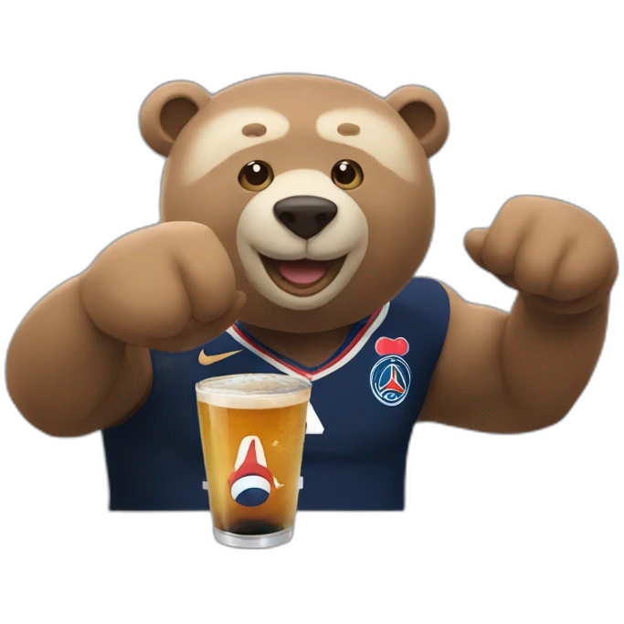 Mbappé who drink a bear emoji