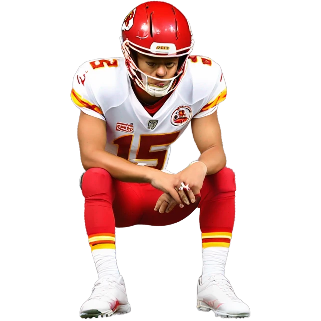 Patrick Mahomes with broken ankle emoji