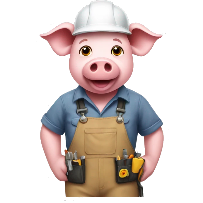Pig working as an engineer emoji