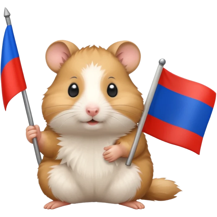 a hamster holding a Russian flag emoji emoji