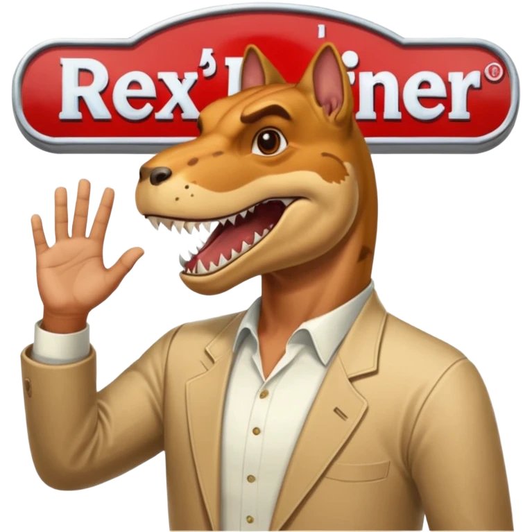 A rex from gta5 flicking on a open and close sign for rexs diner emoji