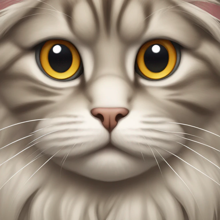 A grumpy Maine coon cat emoji