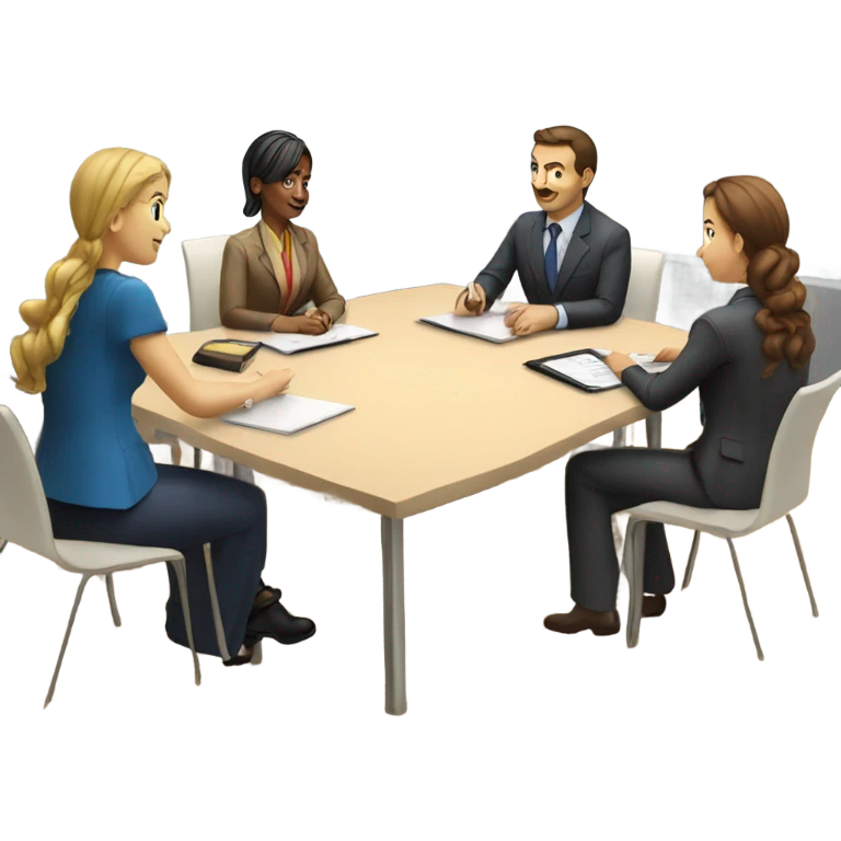 business meeting sitting at a table emoji