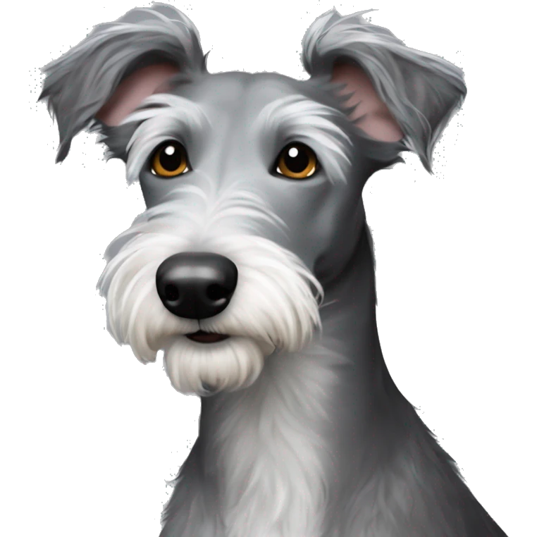 black and grey scruffy hair happy bedlington whippet emoji
