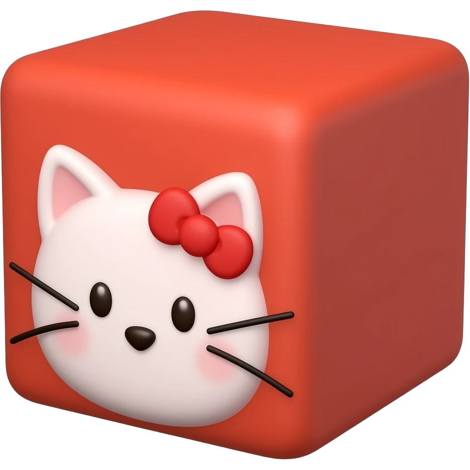 Red Kitty Cube emoji