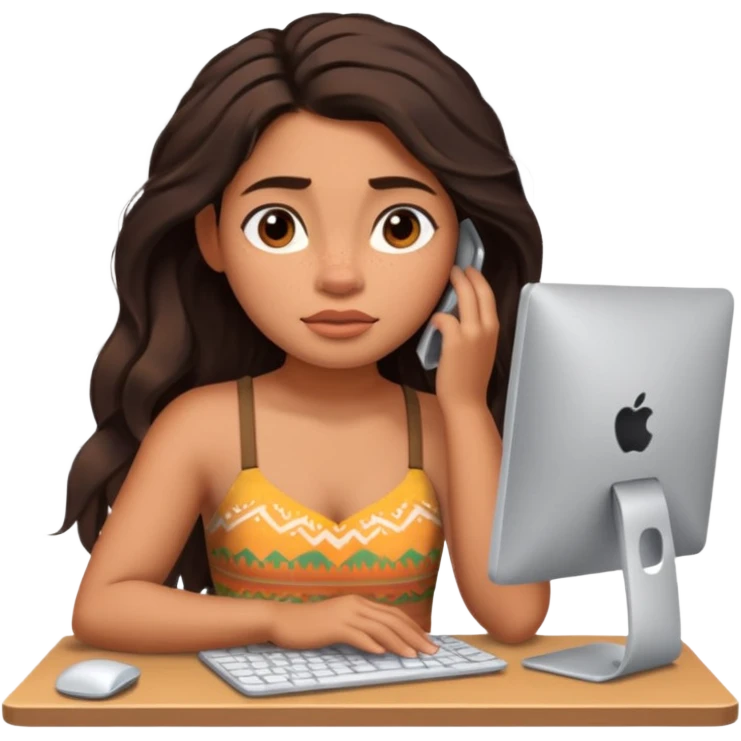 disney moana working with pc very tired emoji