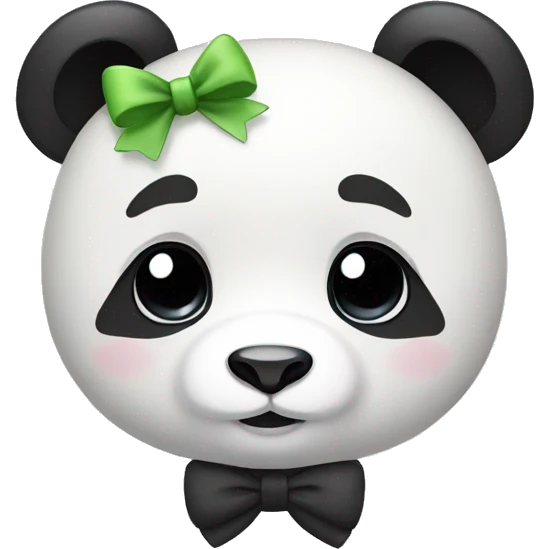 cute panda with a white bow  emoji