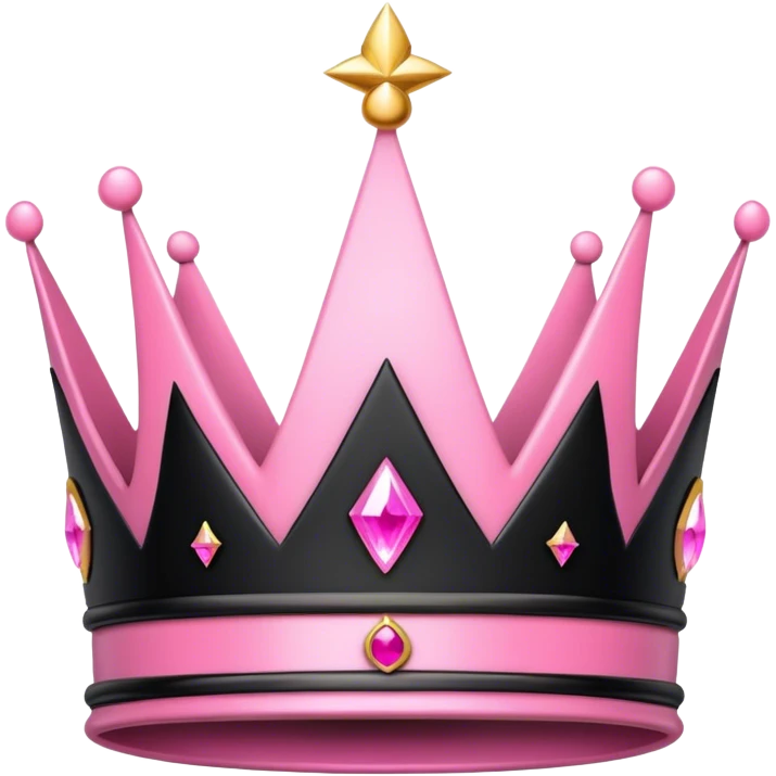 Pink black crown emoji