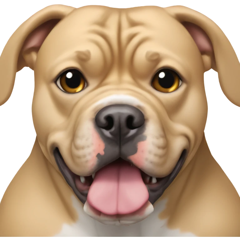 American Bully with cropped ears and a girl with shoulder-length blond hair emoji