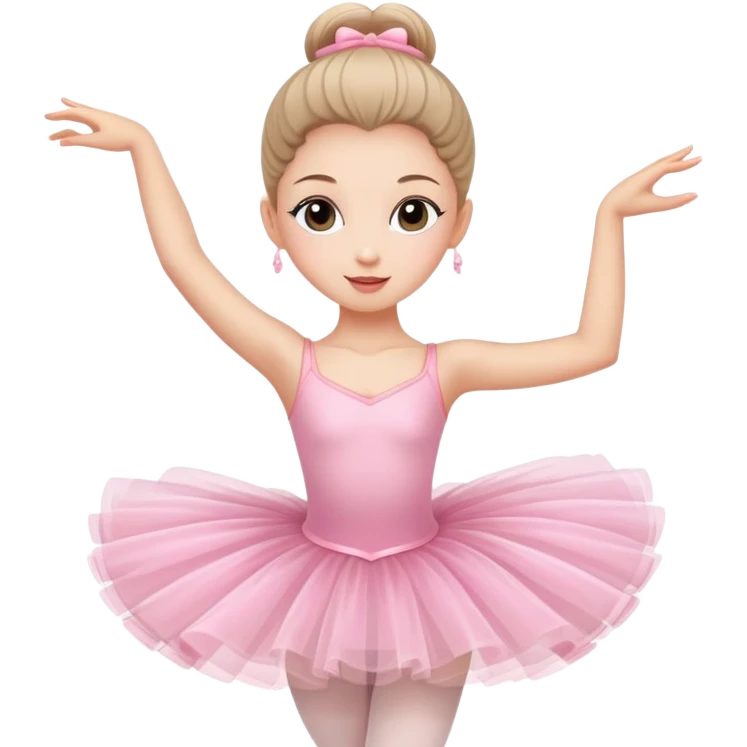 graceful ballerina in pink tutu in dancing pose emoji