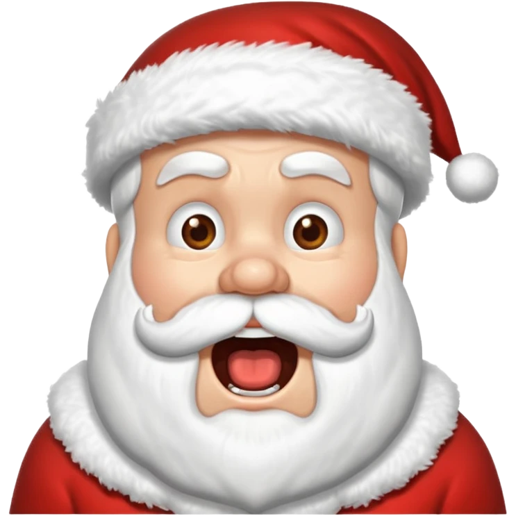 babbo natale ricoperto di neve con la bocca apary emoji