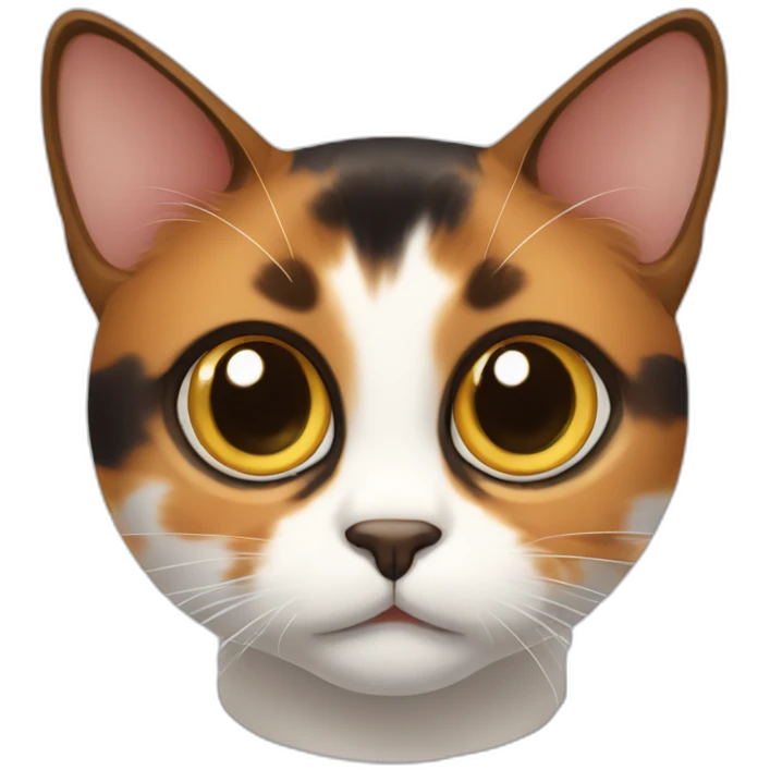 calico cat with big eyes emoji