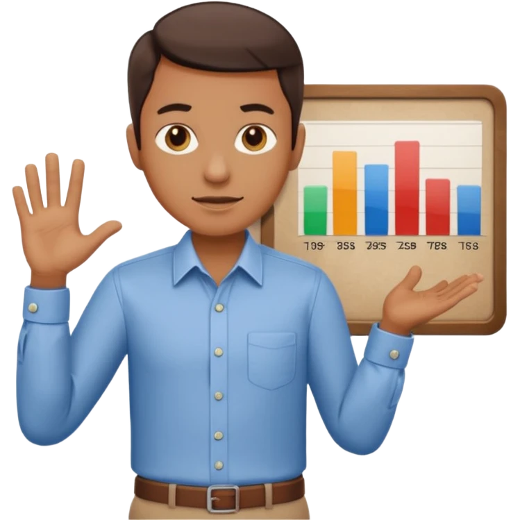 marketer presenting a graph on a board emoji