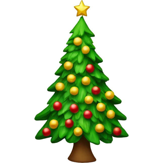 Cristhmas tree with años emoji