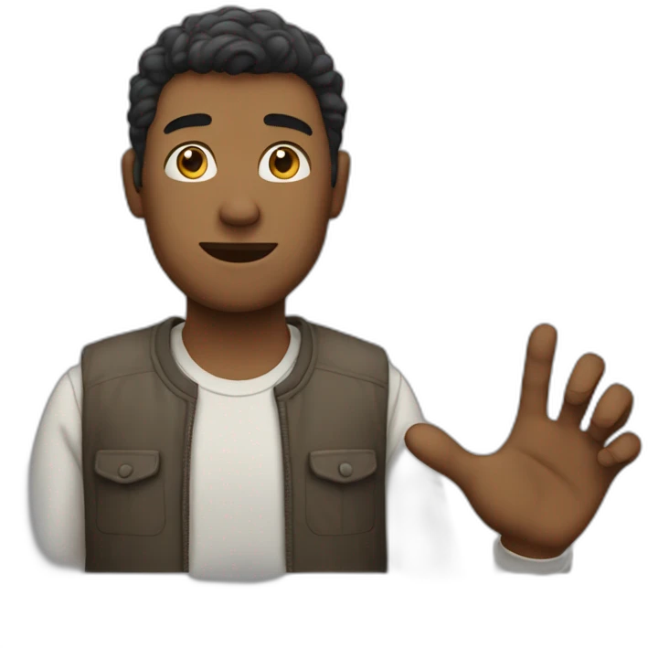 man with handsthat don't know emoji