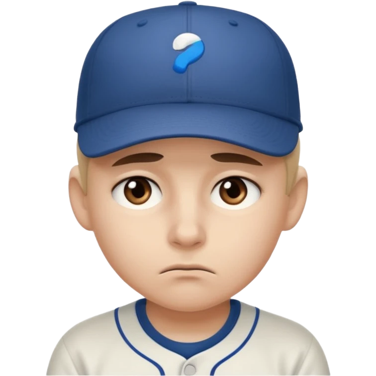 Emoji ojos cansado  y triste pero serio con gorra emoji