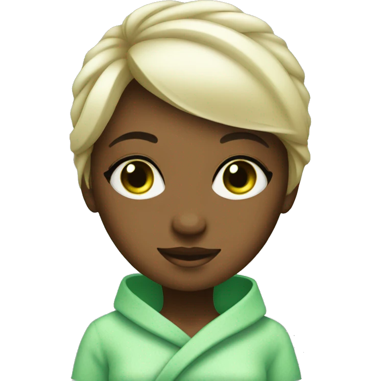 Girl spa, eyes green  emoji