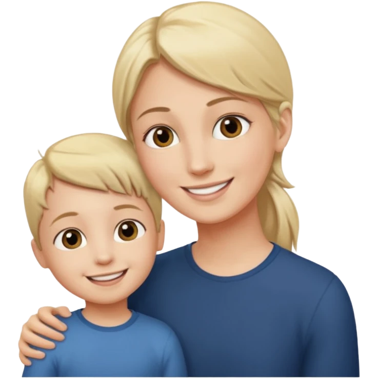 tall adult and small child looking each other emoji