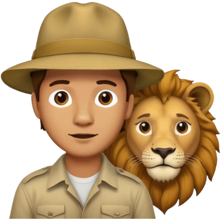 A man wanting to buy a lion. emoji