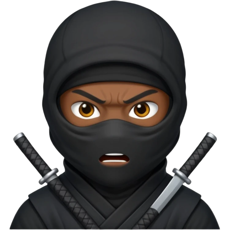Hazme un emoji de ninja enojado que no tenga boca emoji