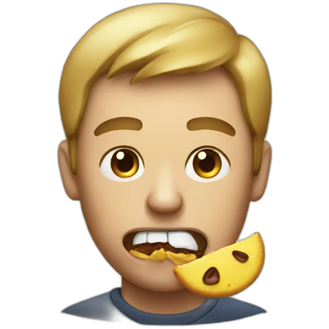 Man eating an angry emoji emoji