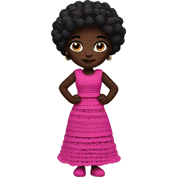 Black beauty in crochet outfit  emoji