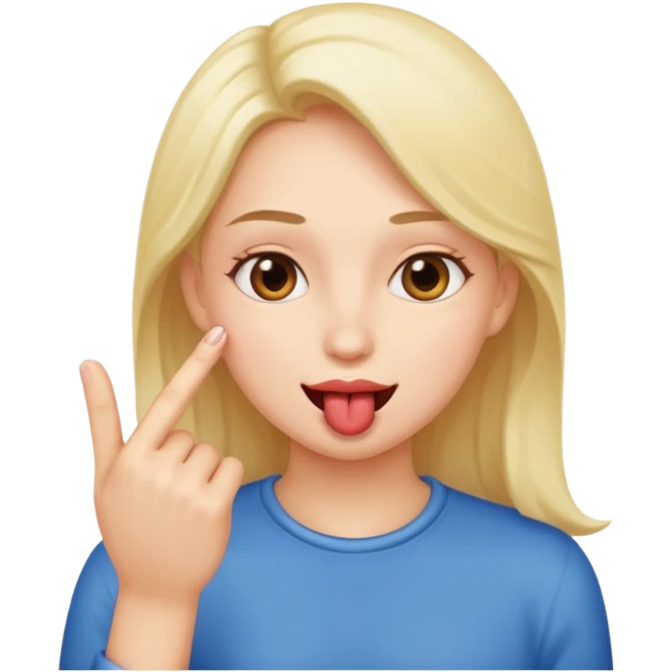 Finger bitting in a flirty way emoji