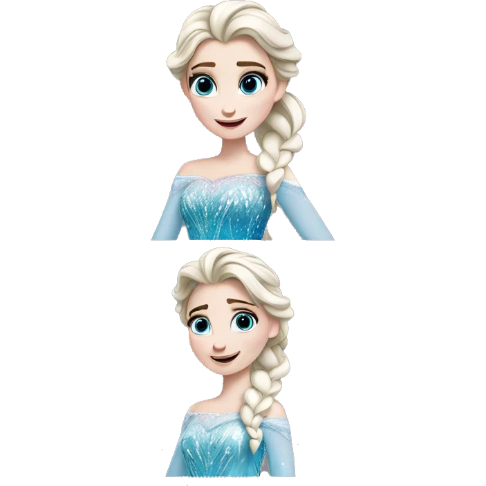 Elsa qui fait coucou emoji