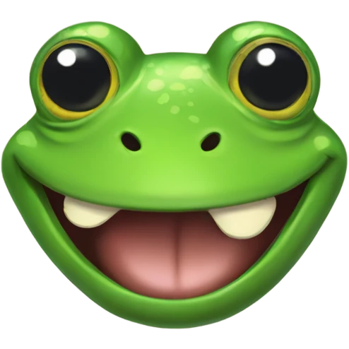 Silly frog smiling creepy emoji