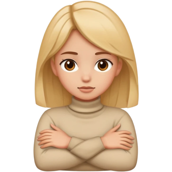 Gurl crossing arms over neck emoji