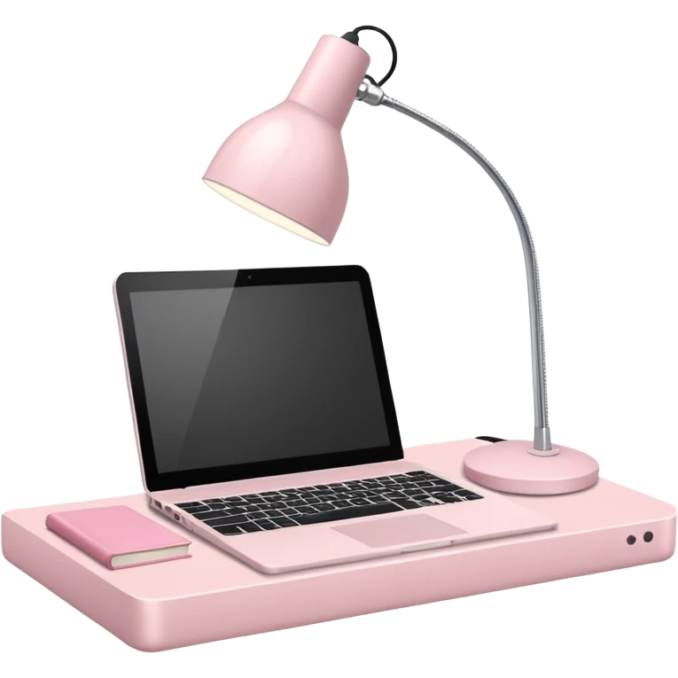 Pale Pink  Big wide Workstation desk-Light Pale Pink book-Light Pale Pink wide desk lamp-Light Pale Pink lap top emoji