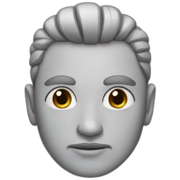 A man with conjoined eyebrows emoji