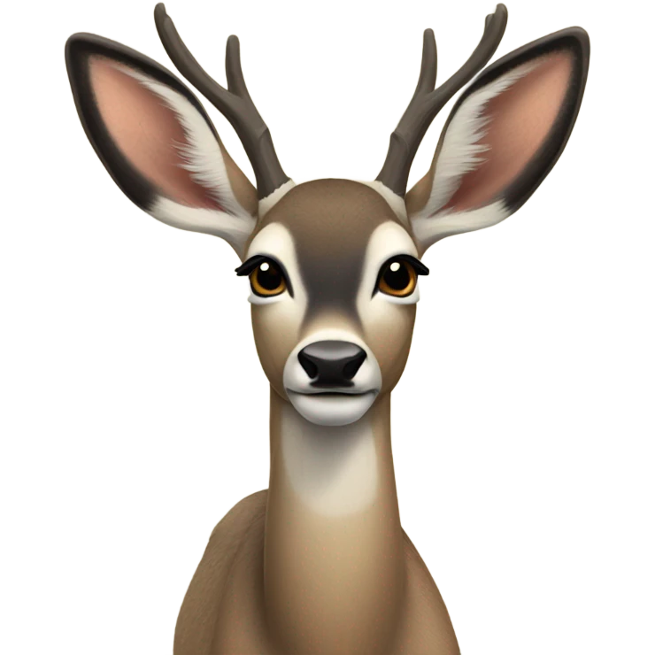 Big eared mule deer realistic emoji
