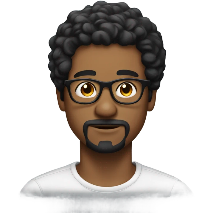 Black hair guy, goatee, glasses, mind blown  emoji