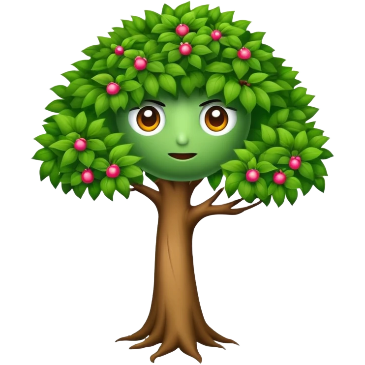 Un árbol con brazos y ojos  emoji
