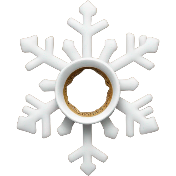 Snowflake with coffee emoji