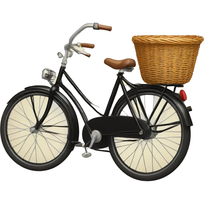  vintage black bicycle justwith a front basket  emoji