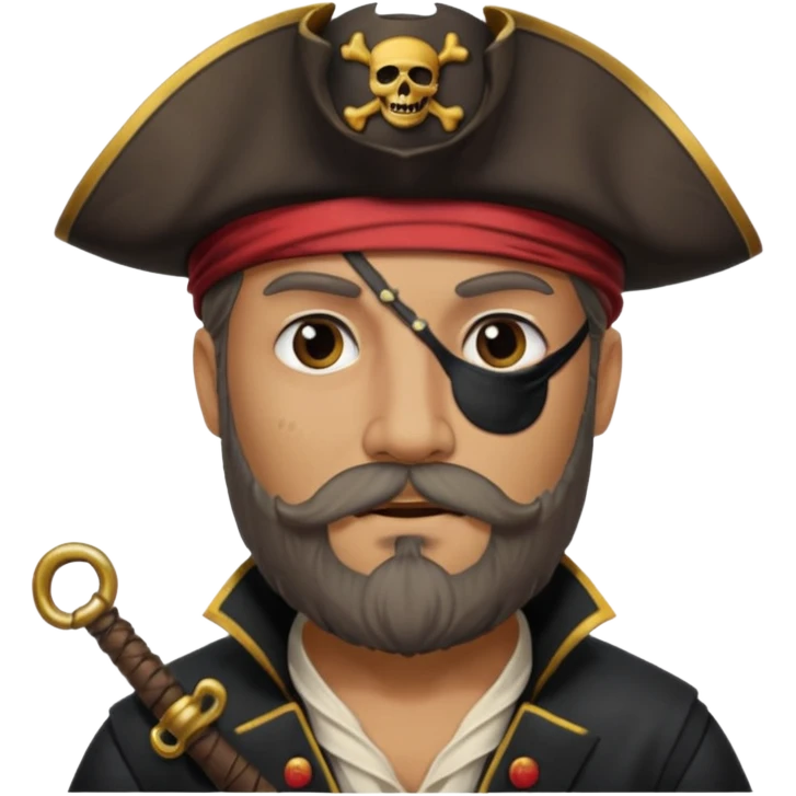pirate captain eye pach beard emoji