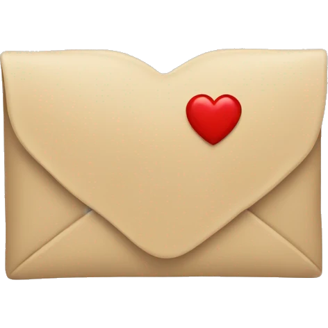 beige letter with heart emoji